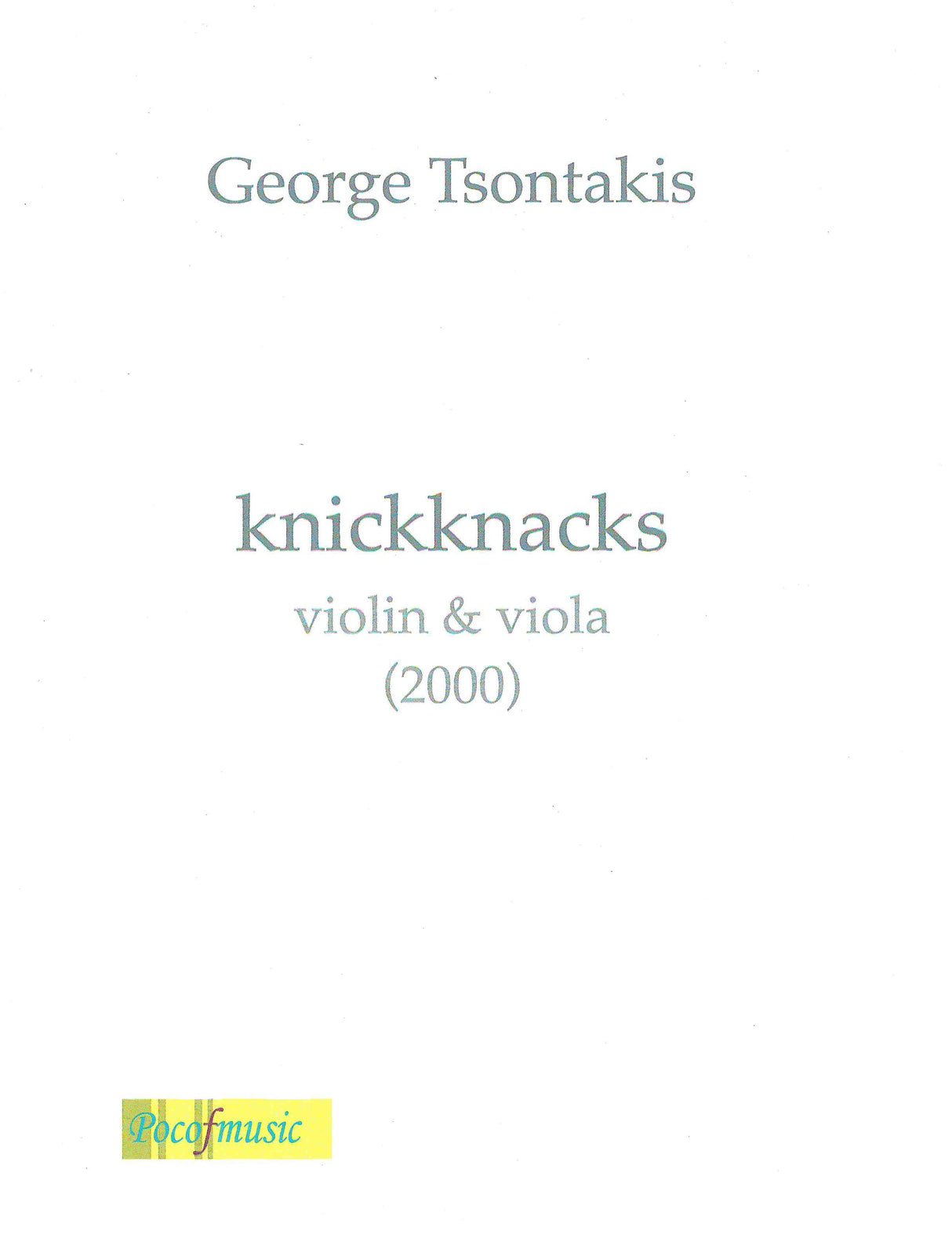 Tsontakis: Knickknacks