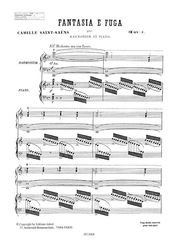 Saint-Saëns: Duos, Op. 8