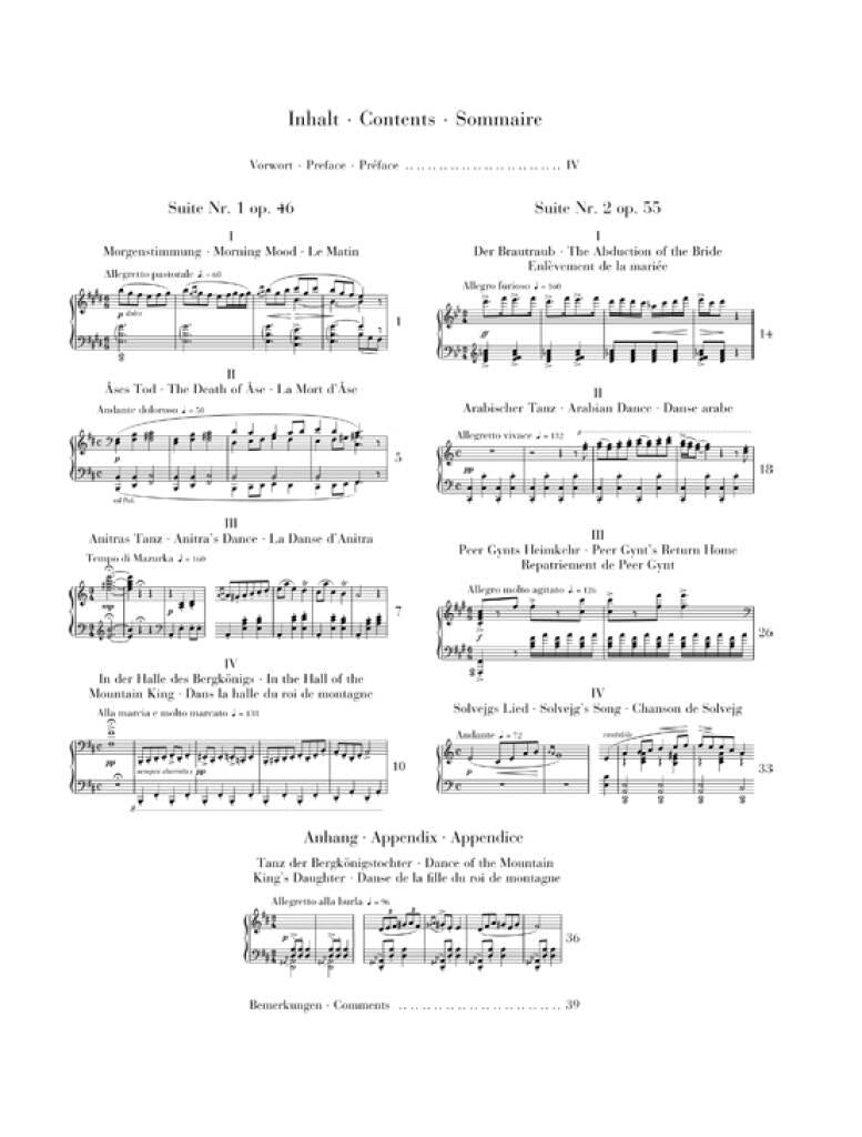Grieg: Peer Gynt Suites (Version for Piano)