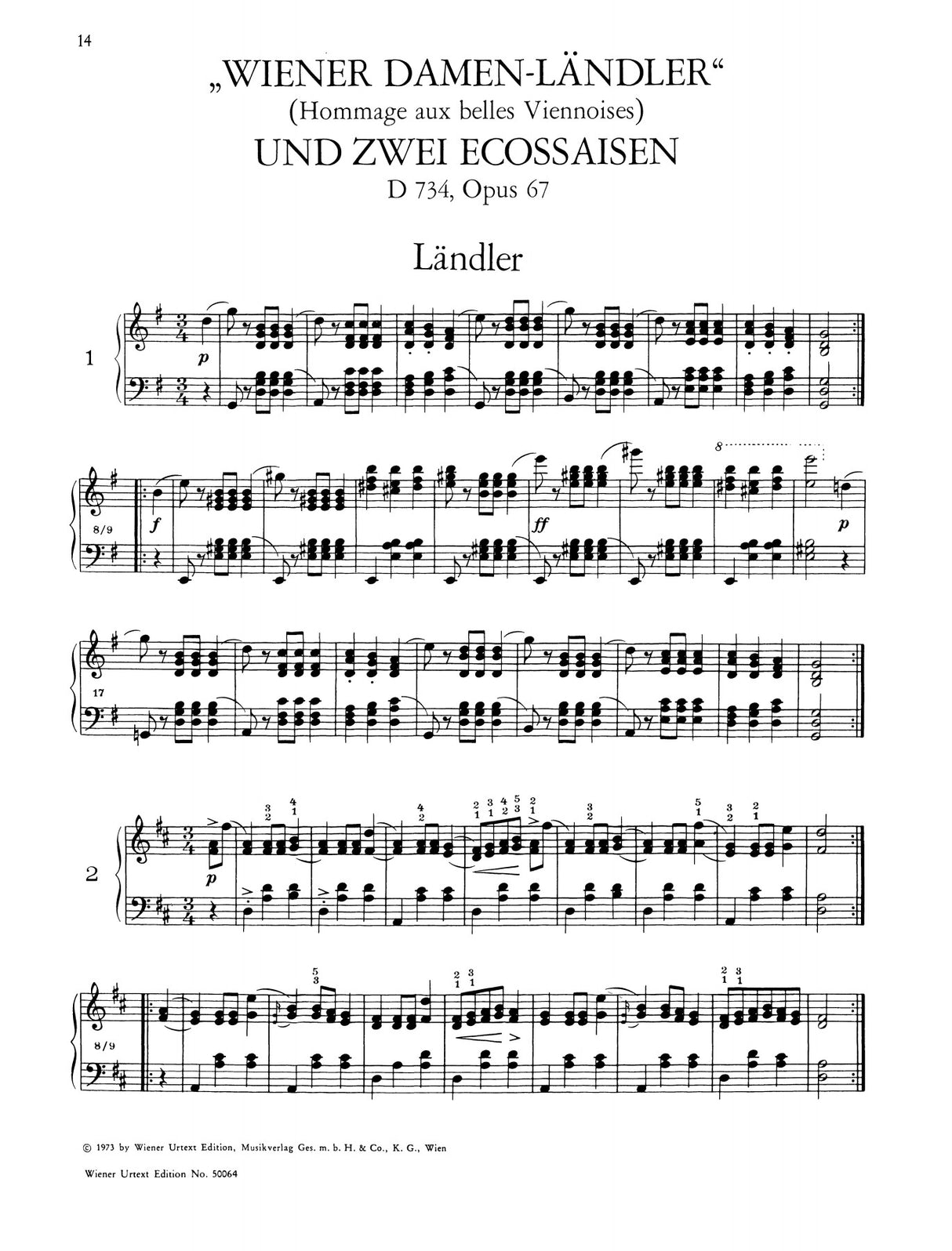 Schubert: Ländlers, Écossaises, Minuets
