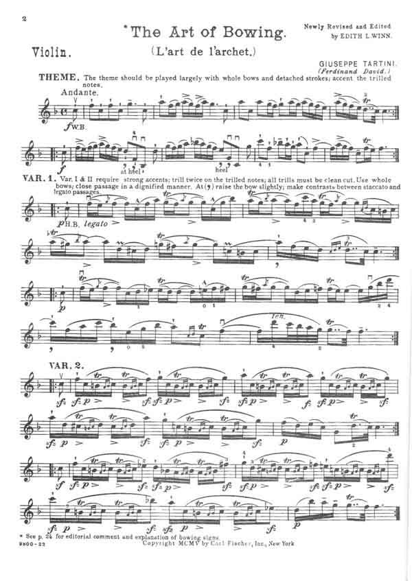 Tartini: The Art Of Bowing