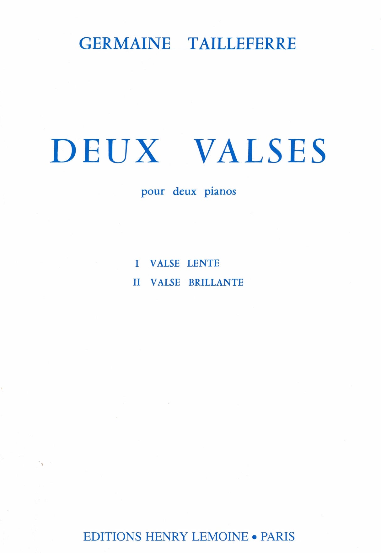 Tailleferre: 2 Waltzes