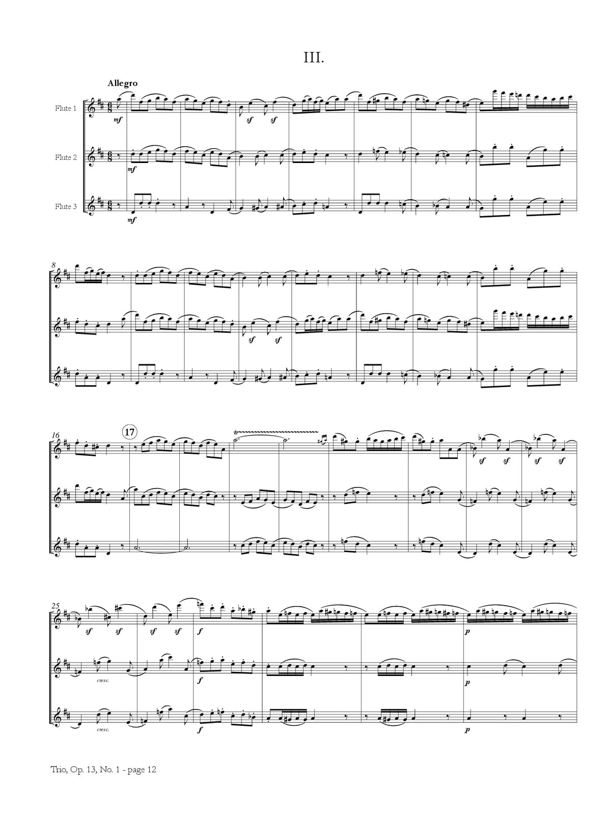 Kuhlau: Trio in D Major, Op. 13, No. 1