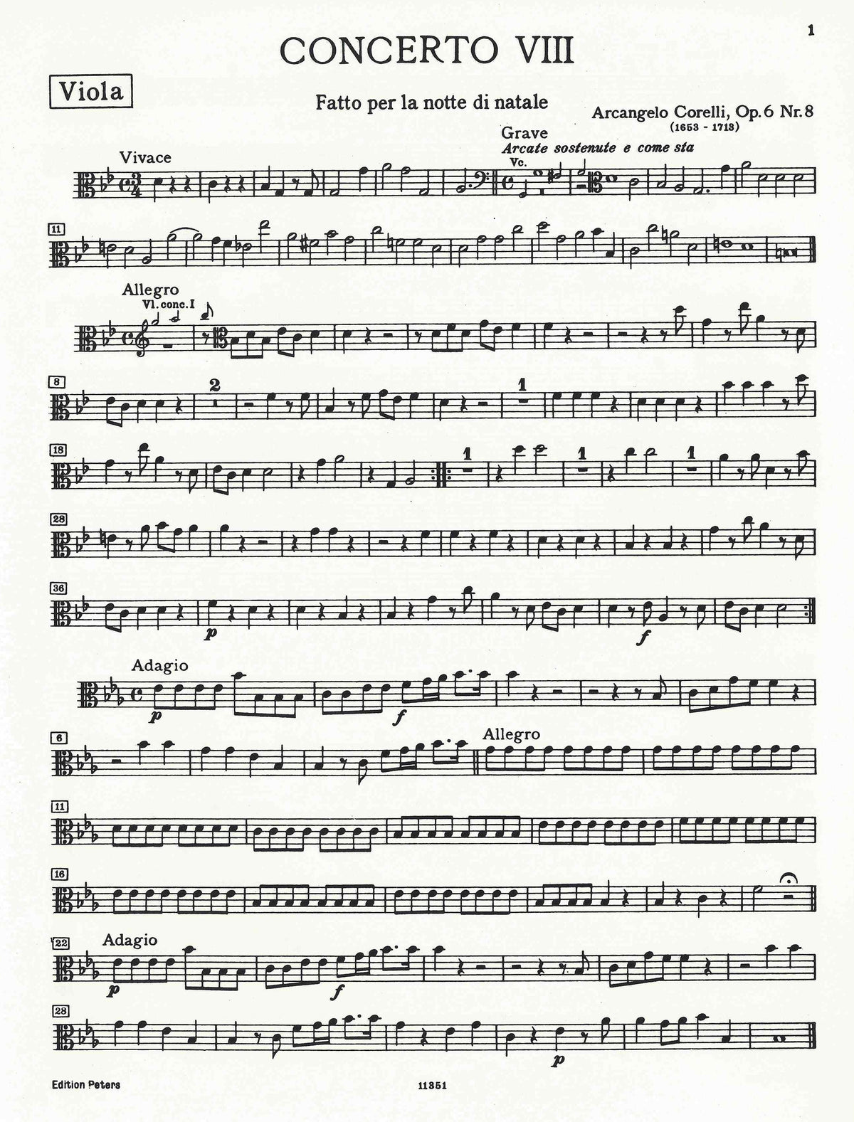 Corelli: Concerto Grosso, Op. 6, No. 8 in G
