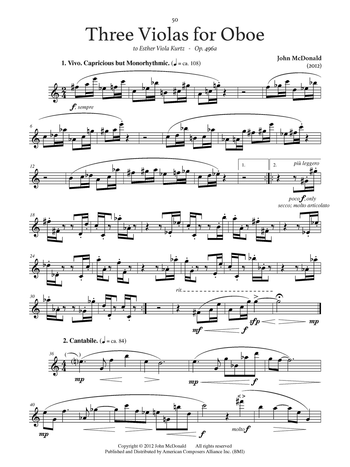 Oboe Works by American Composers