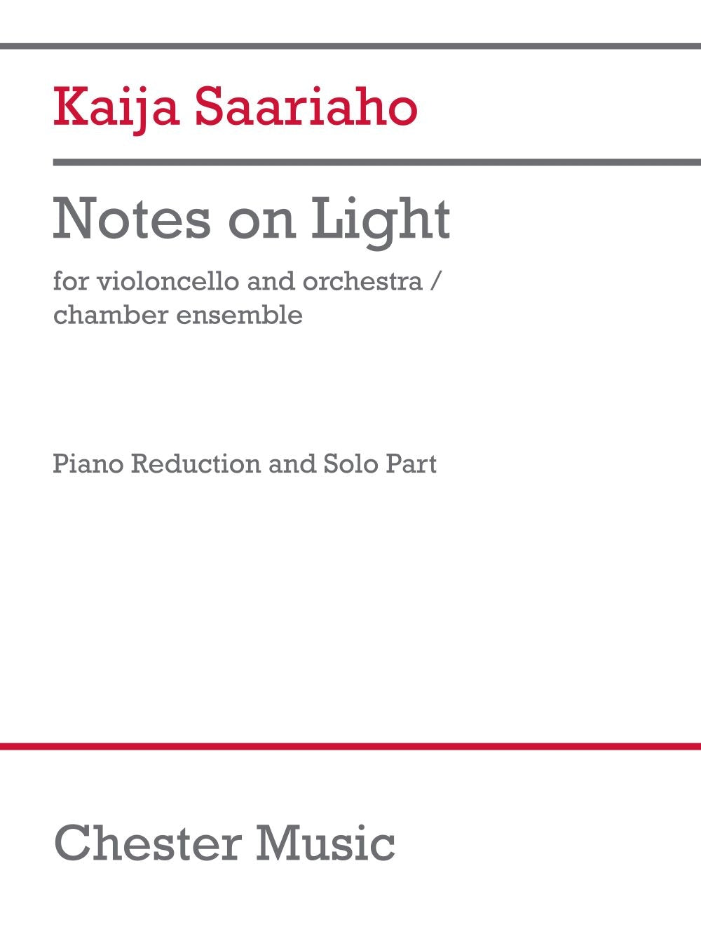 Saariaho: Notes on Light