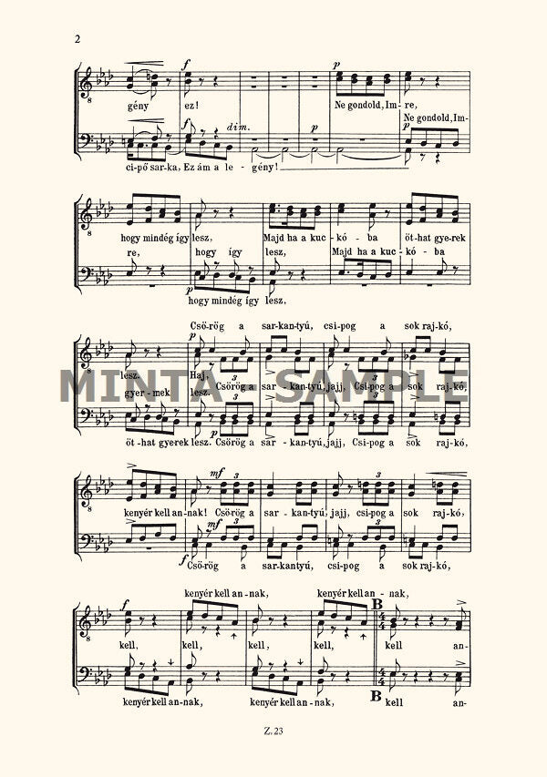 Bárdos: Széles a Duna (Version for TTBB Choir)