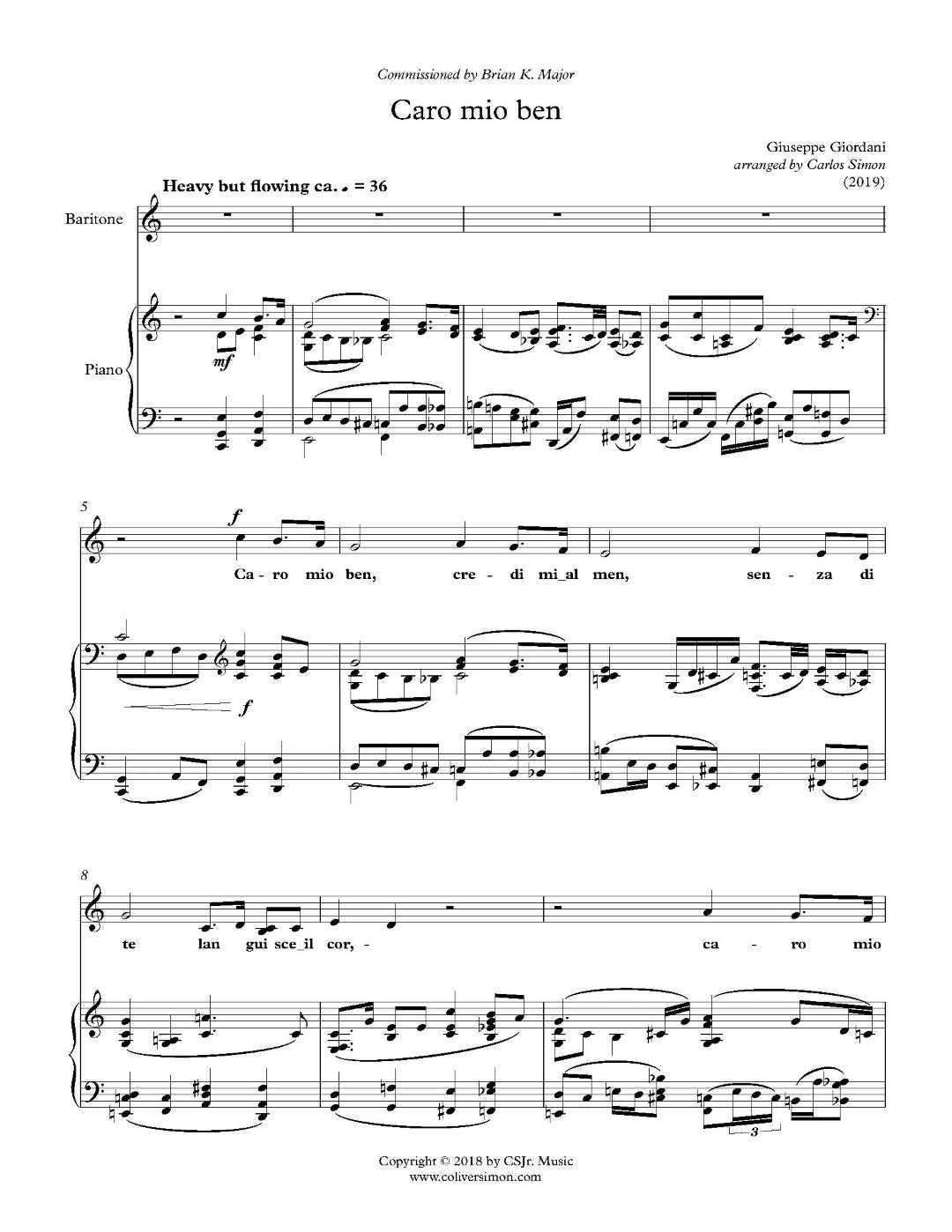 Giordani-Simon: Caro mio Ben