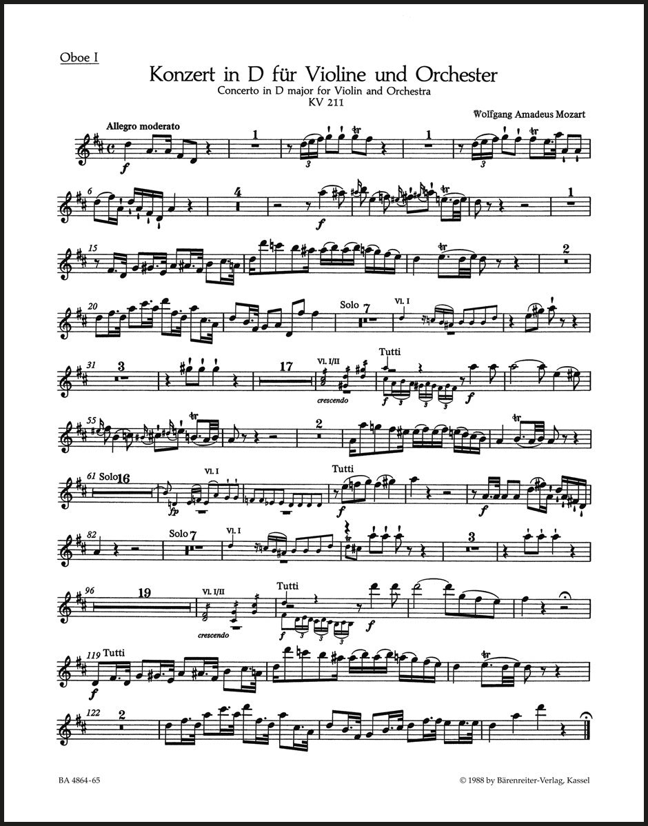 Mozart: Violin Concerto No. 2 in D Major, K. 211