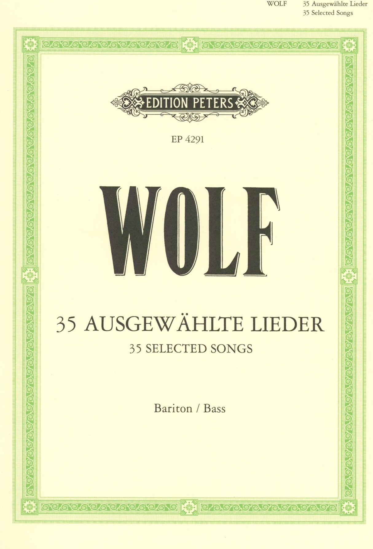 Wolf: 35 Baritone-Bass Songs