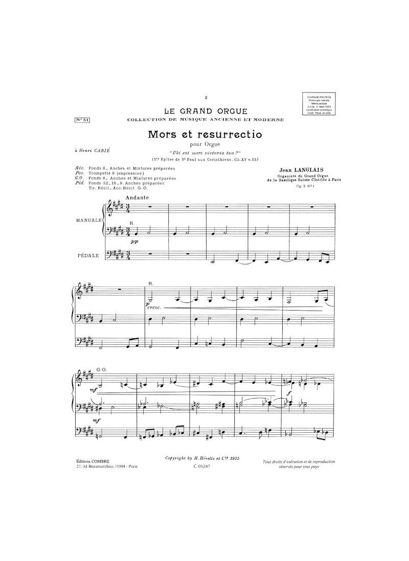 Langlais: Paraphrases grégoriennes, Op. 5