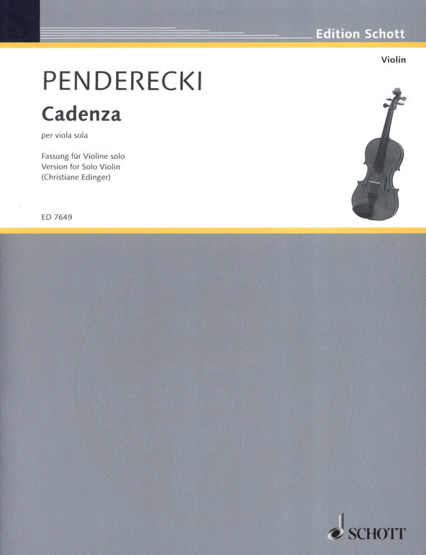 Penderecki: Cadenza (version for solo violin)