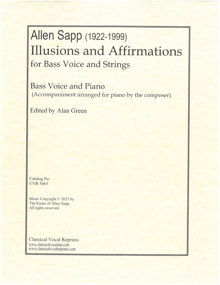 Sapp: Illusions and Affirmations (Version for Bass & Piano)