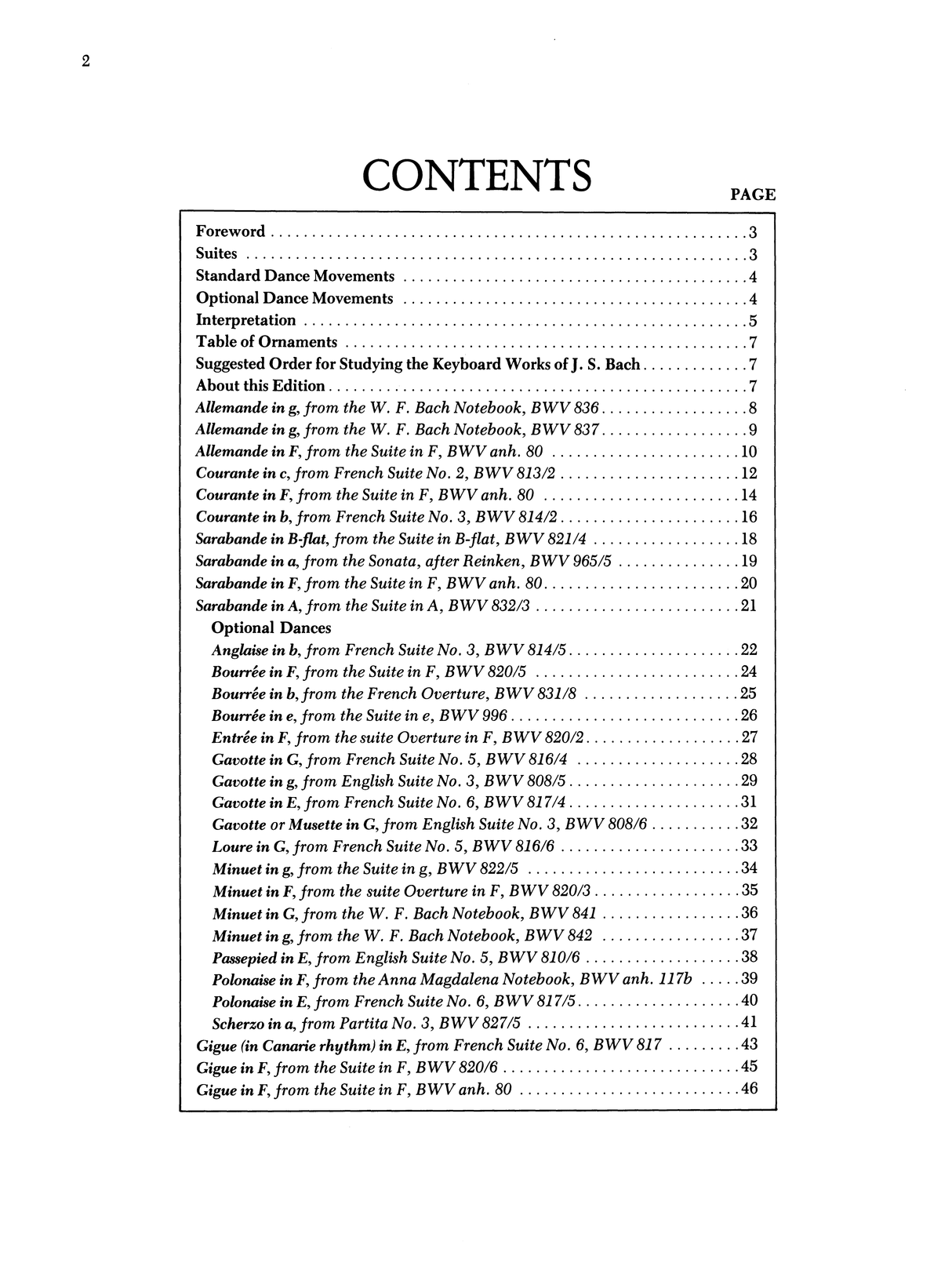 Bach: Dances for the Keyboard