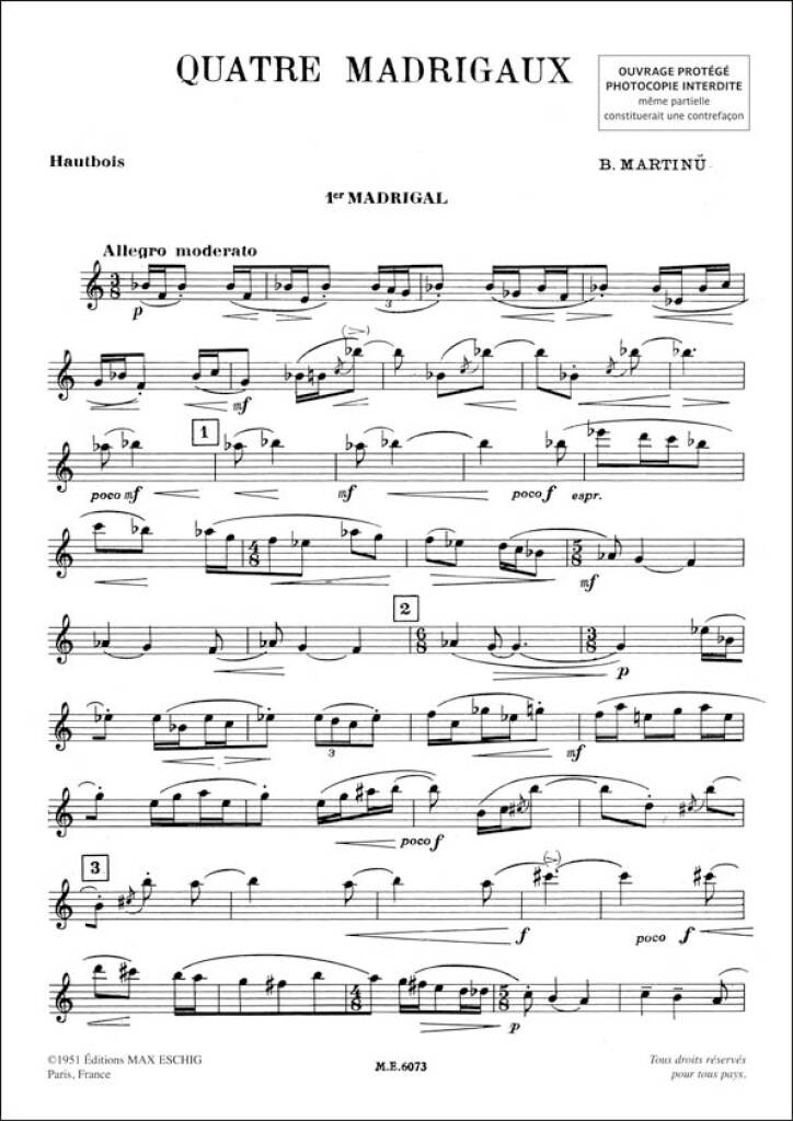 Martinů: 4 Madrigals, H 266