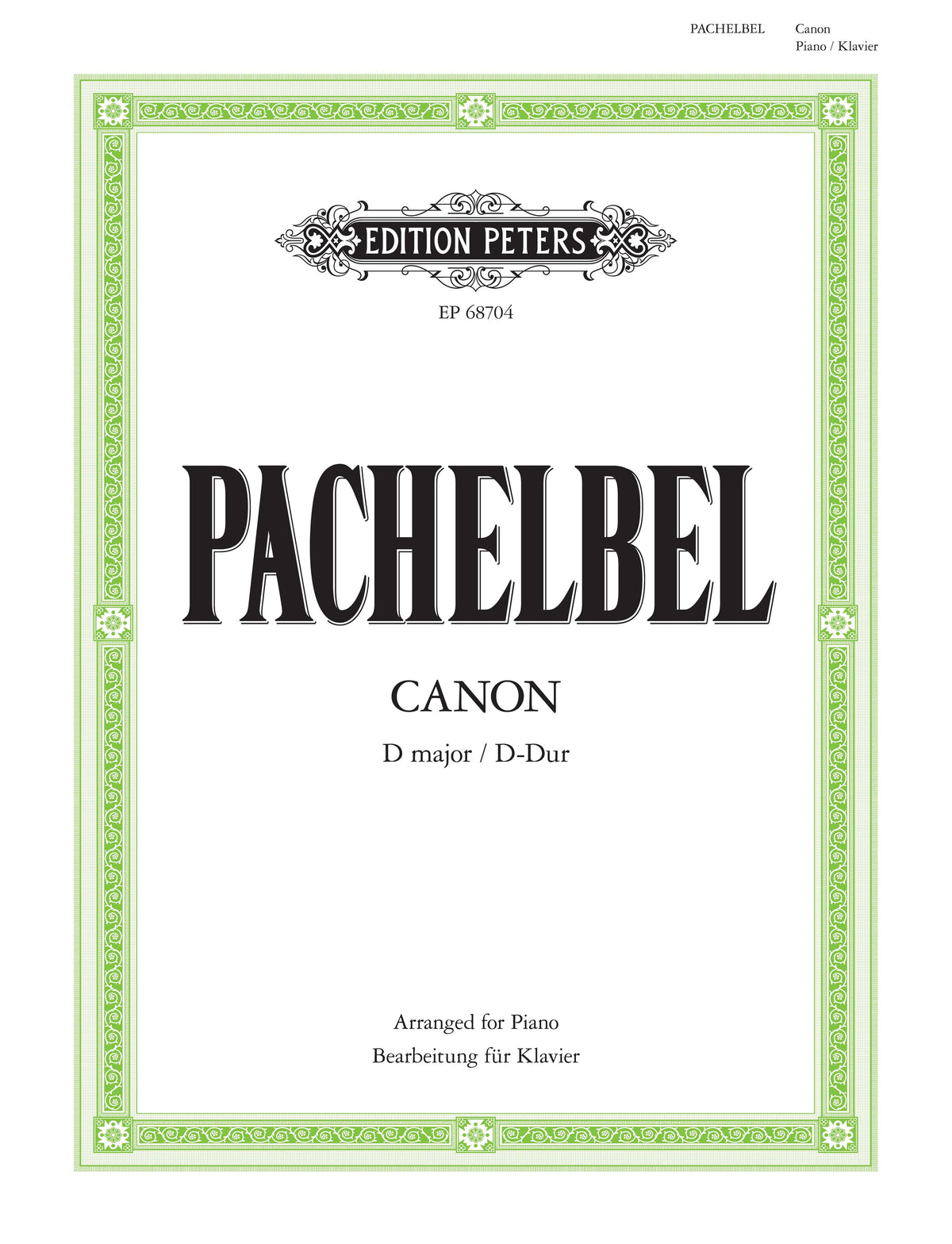 Pachelbel: Canon in D Major (arr. for piano)