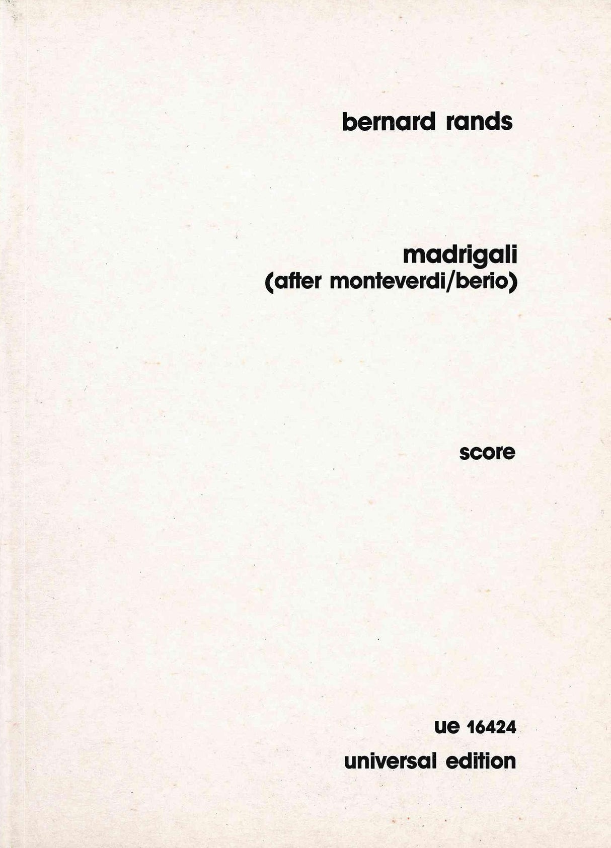 Rands: Madrigali