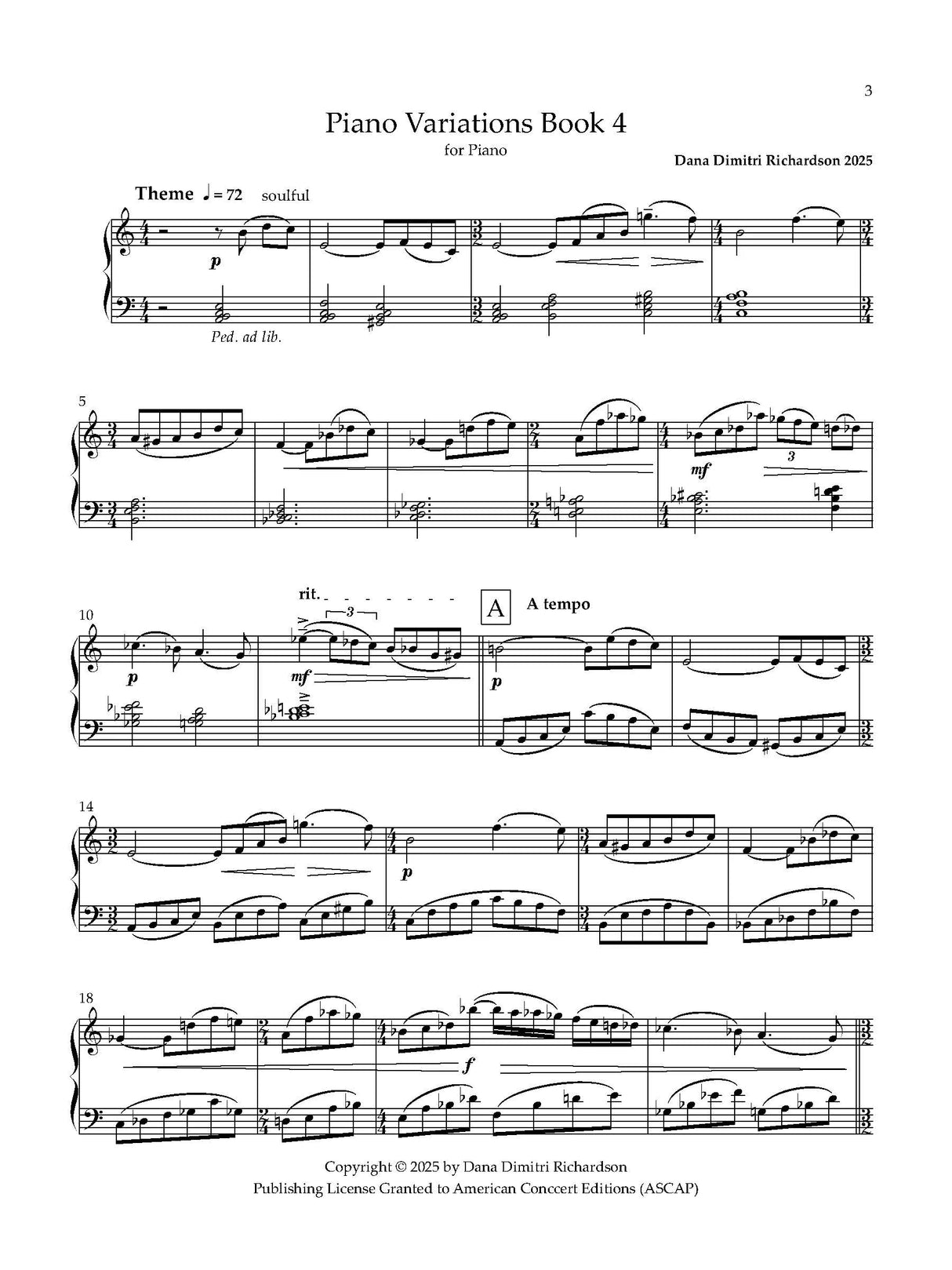D. Richardson: Piano Variations - Book 4