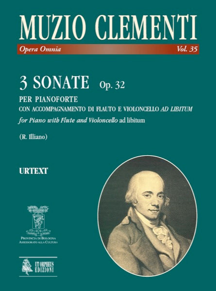 Clementi: 3 Piano Sonatas with Flute & Cello ad lib., Op. 32
