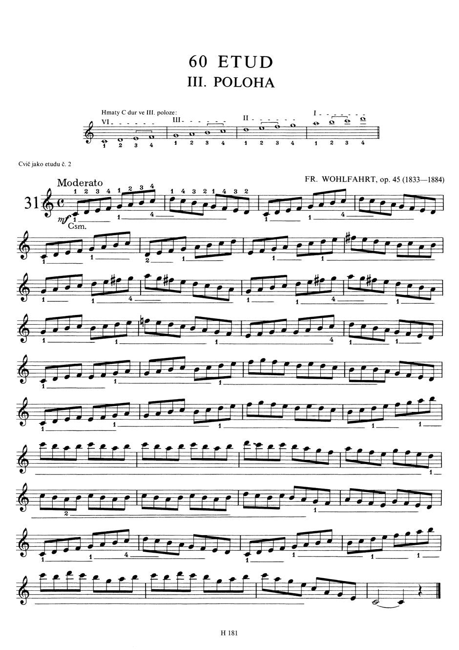 Wohlfahrt: 60 Studies, Op. 45