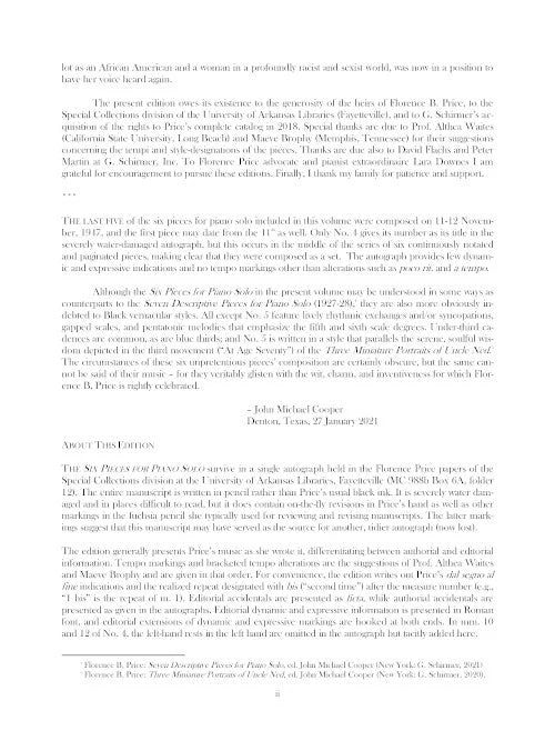 Price: Six Pieces for Piano Solo