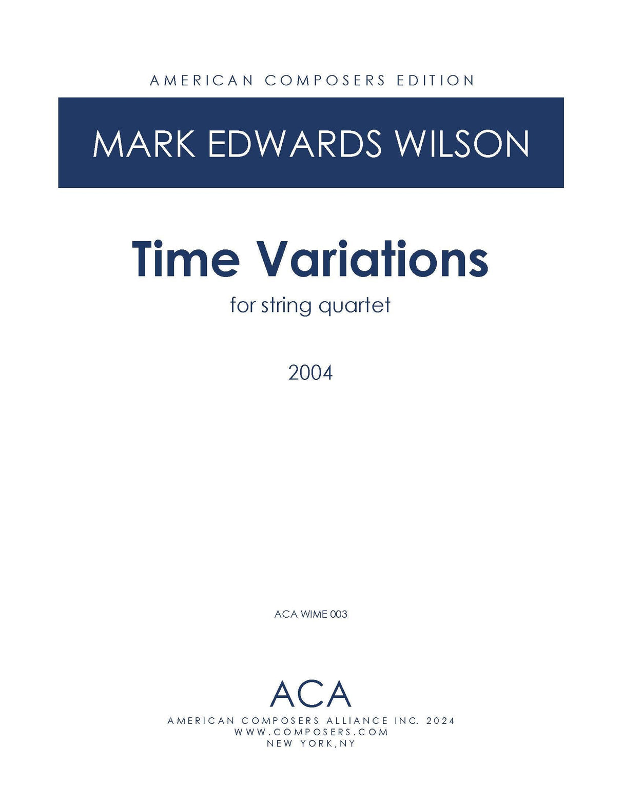 Wilson: Time Variations
