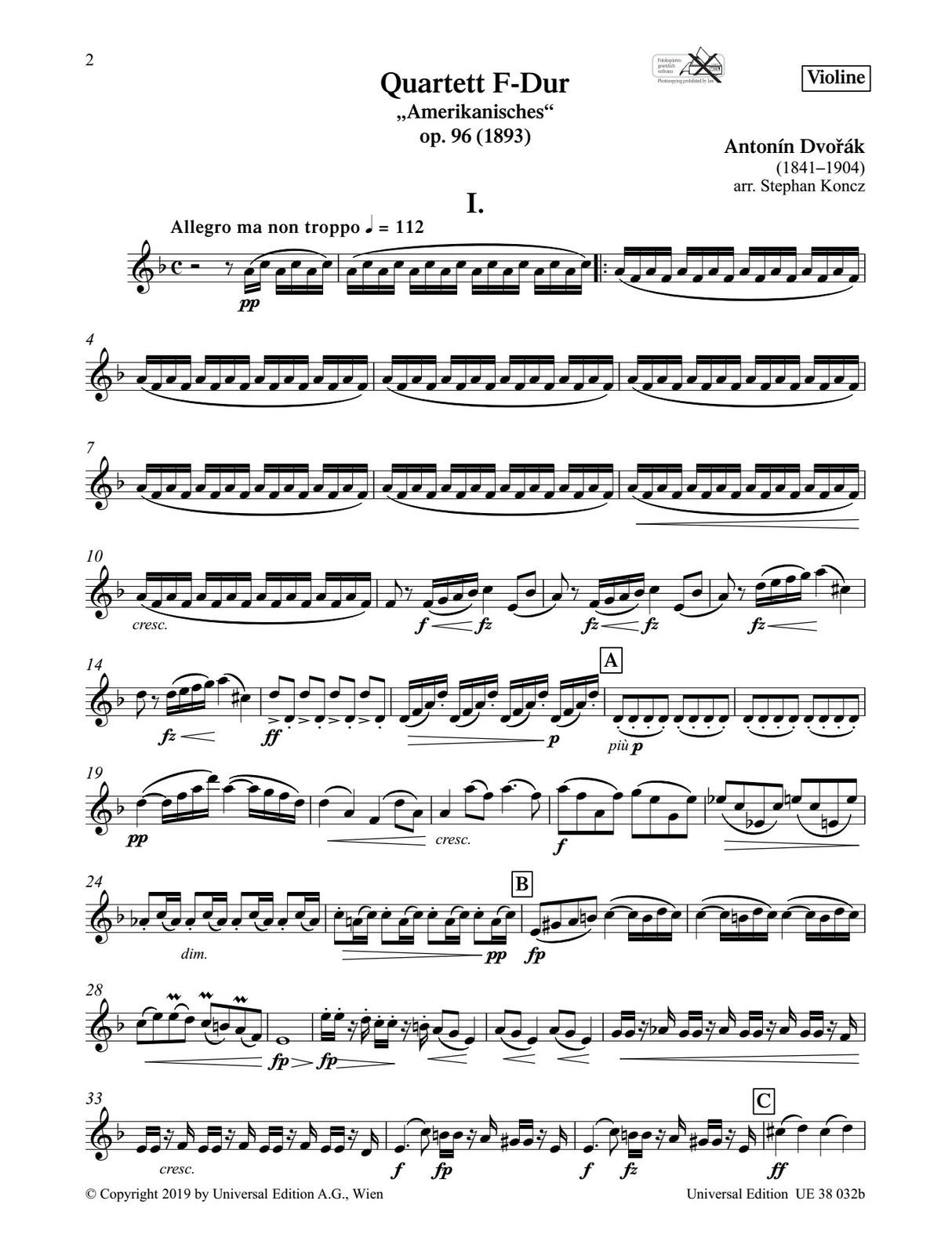 Dvořák: "American" Quartet, Op. 96 (arr. for flute quartet)
