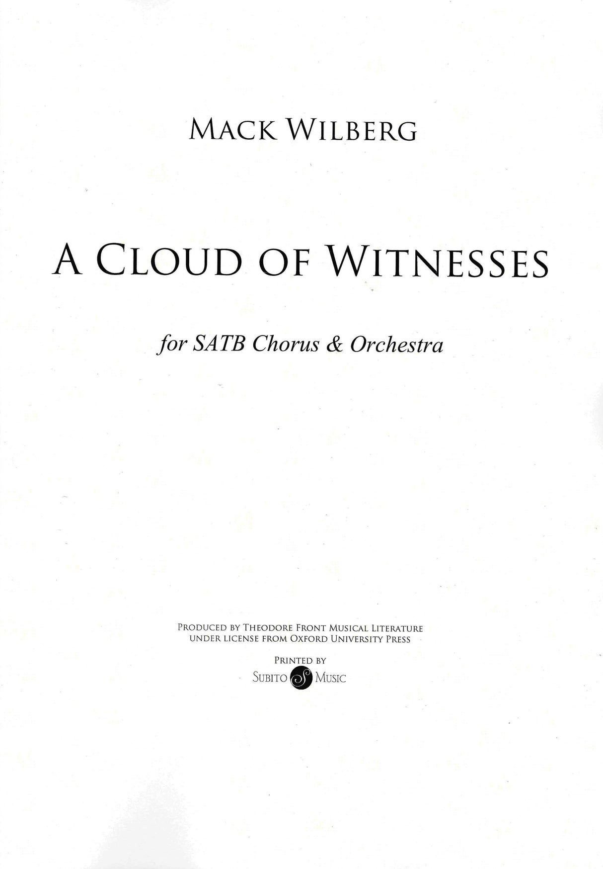 Wilberg: A Cloud of Witnesses