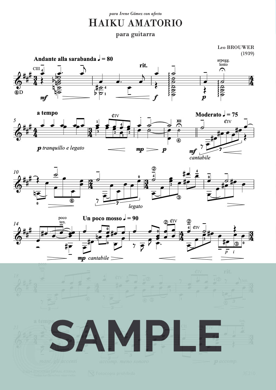 Brouwer: Haiku Amatorio