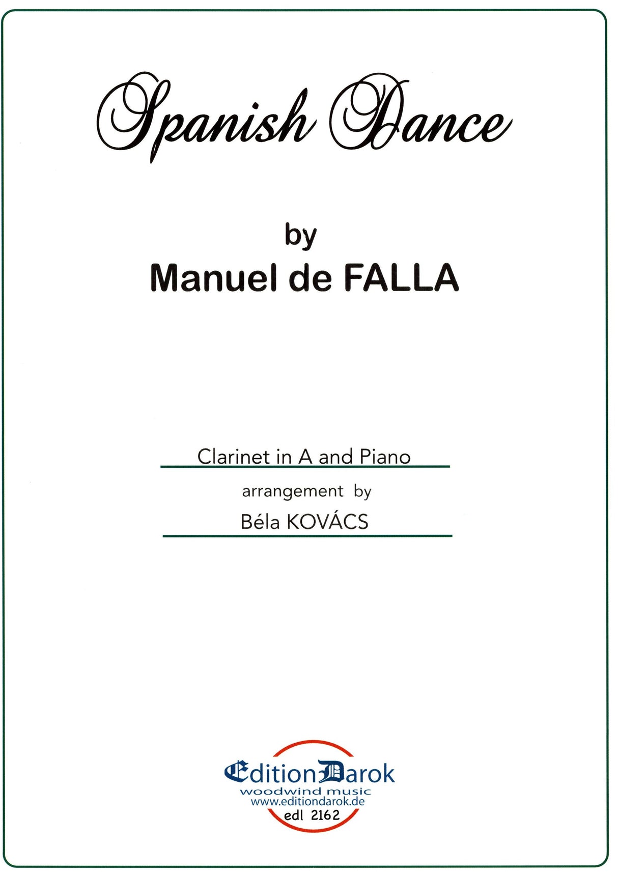 Falla: Danse espagnole from La vida breve (arr. for clarinet and piano)