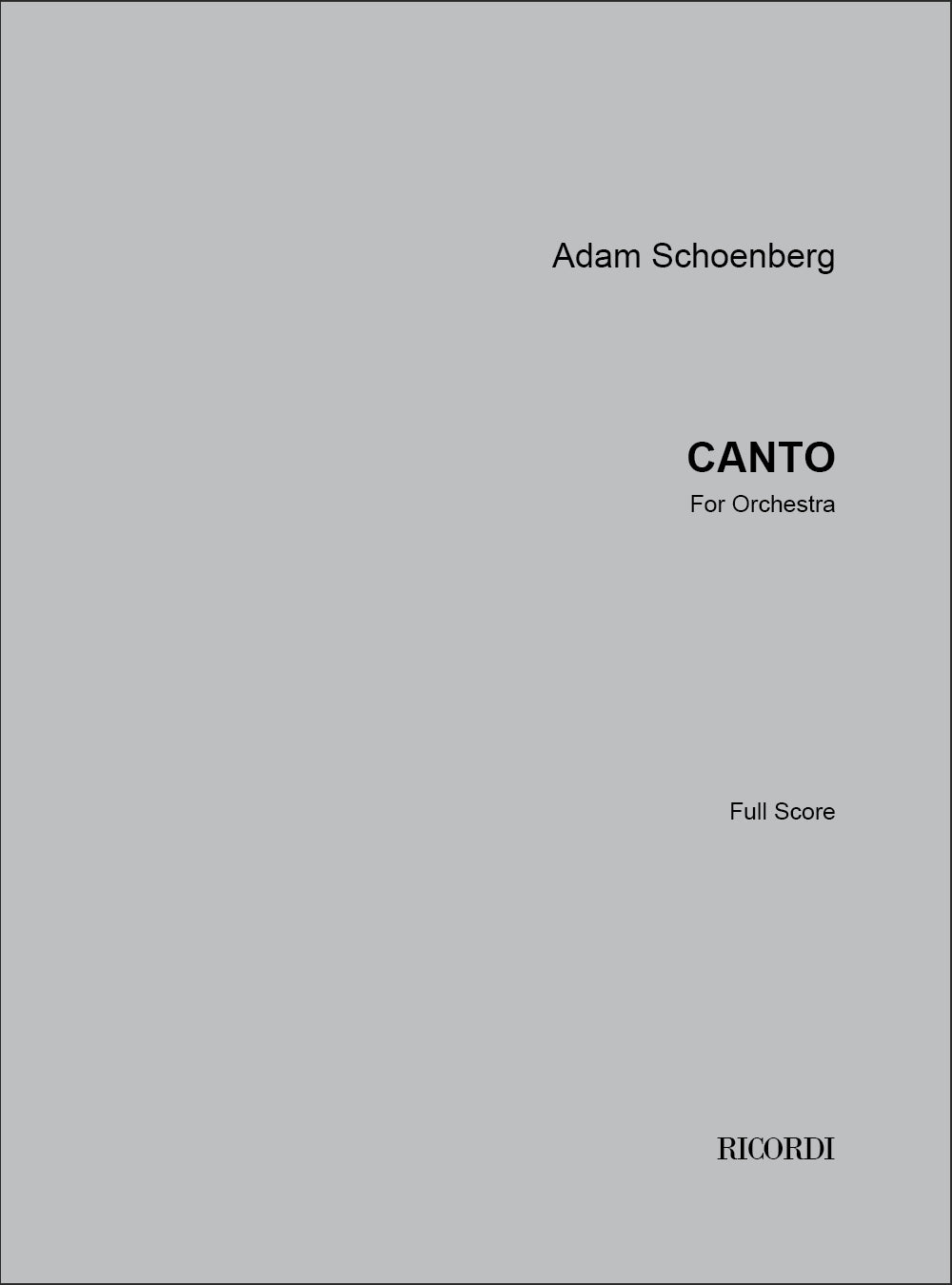 Ad. Schoenberg: Canto
