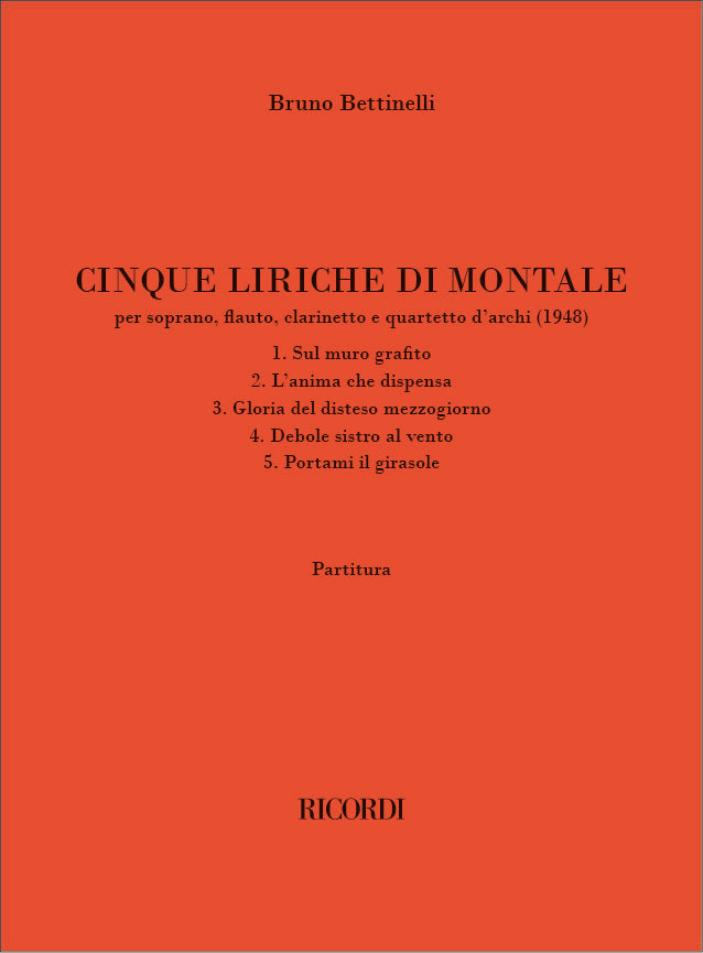 Bettinelli: 5 liriche di Montale