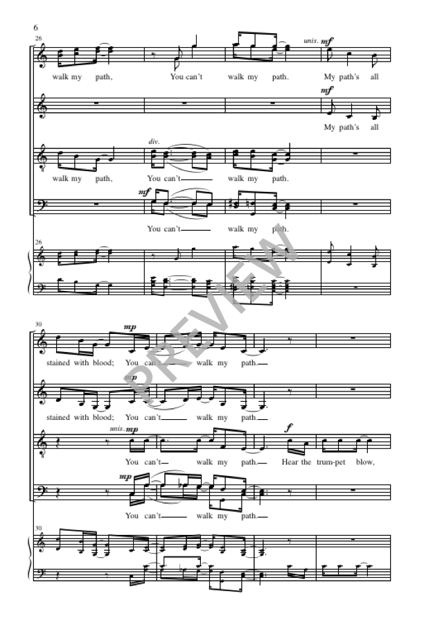 Sinner, You Can't Walk My Path (arr. for SATB)