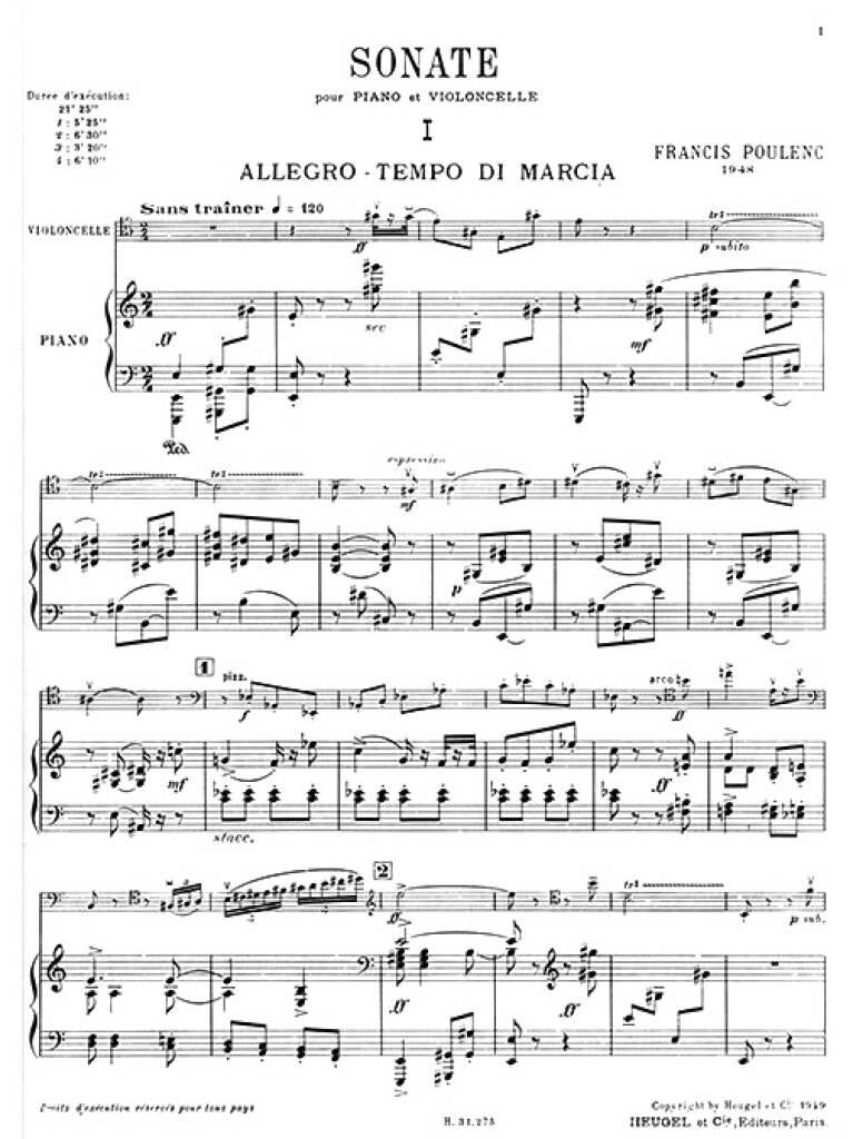 Poulenc: Cello Sonata