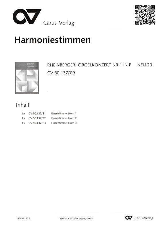 Rheinberger: Organ Concerto No. 1 in F Major, Op. 137