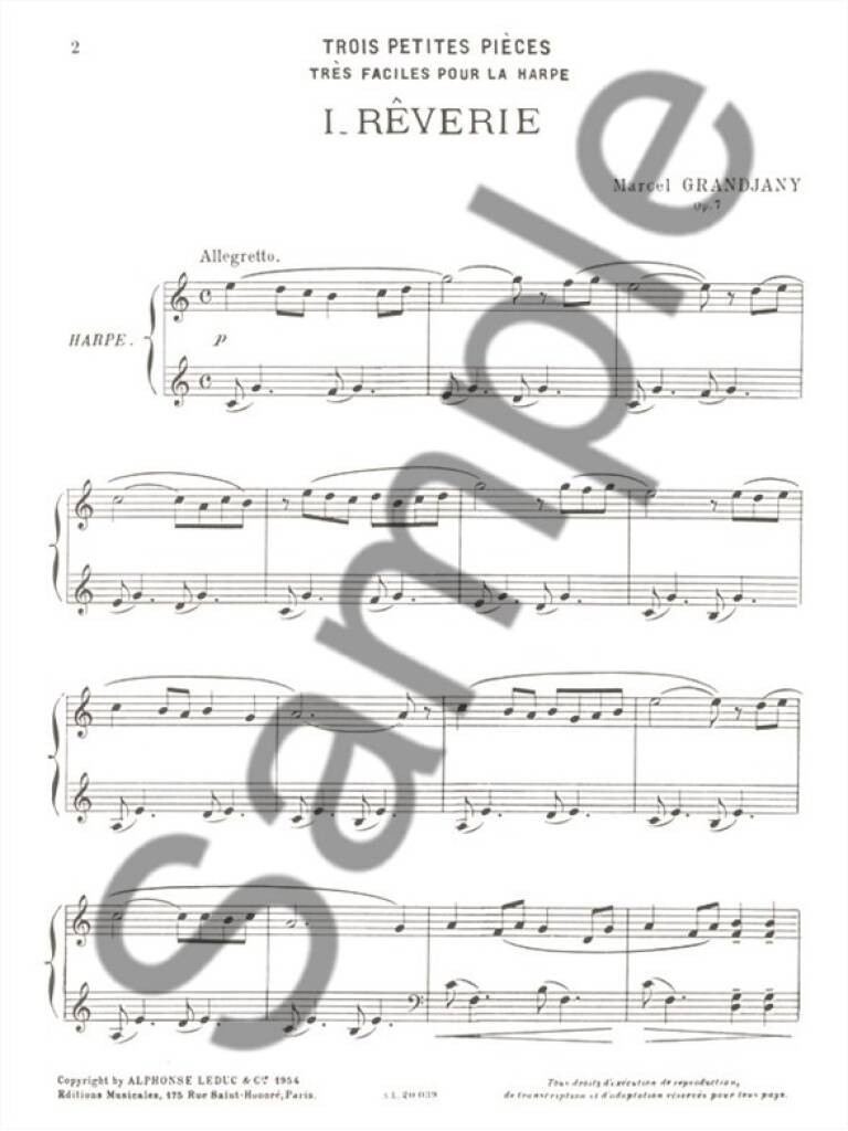 Grandjany: Trois petites Pièces, Op. 7