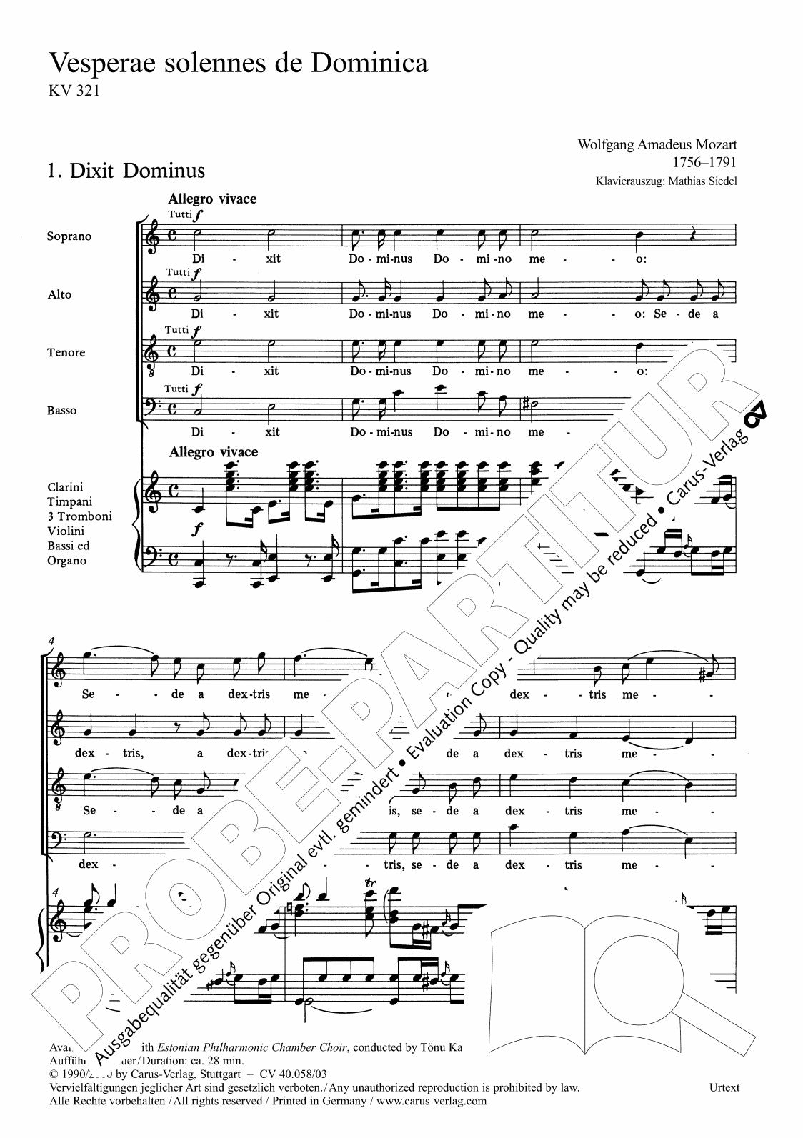 Mozart: Vesperae solennes de Dominica, K. 321