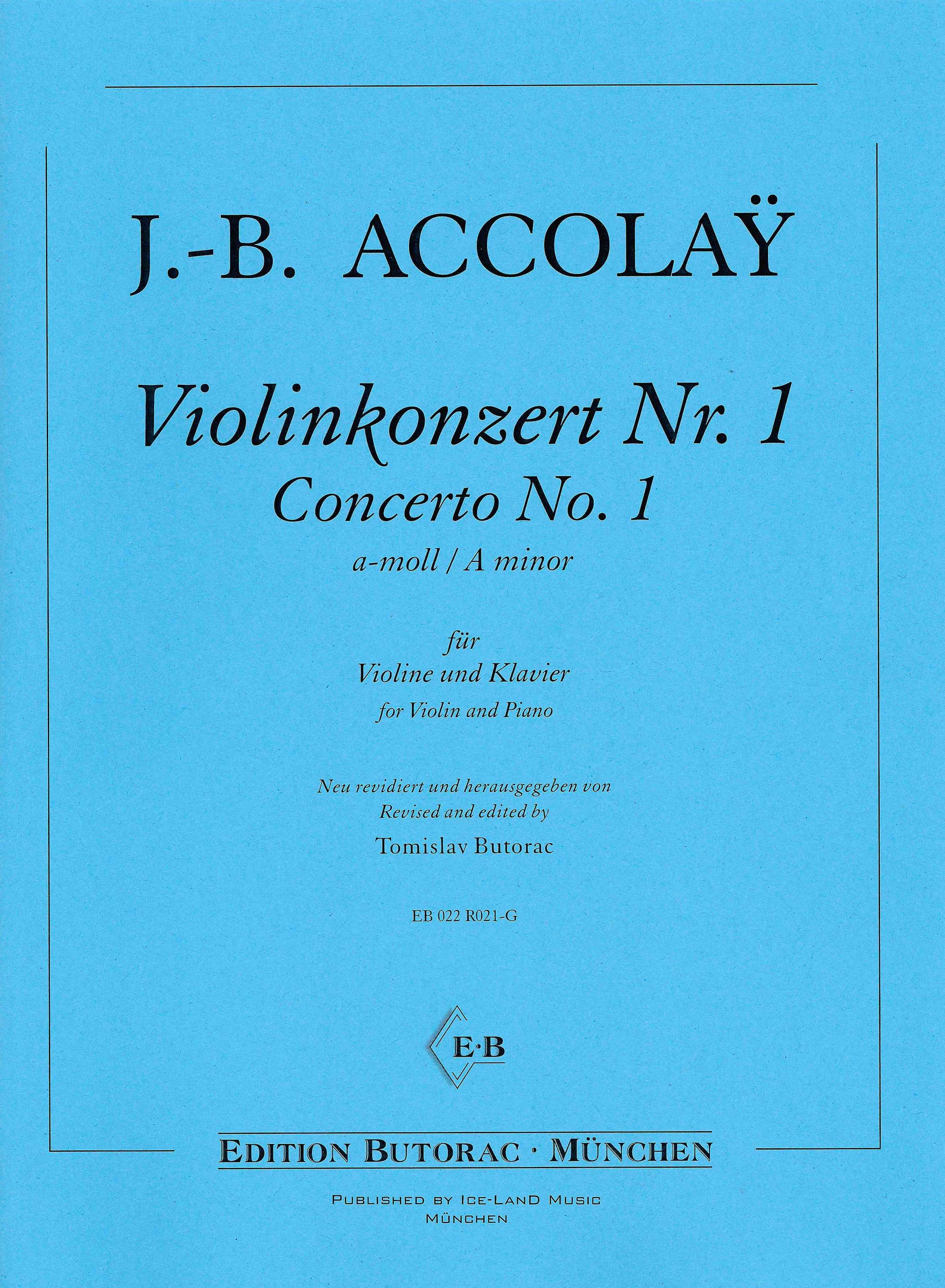 Accolay: Violin Concerto No. 1 in A Minor, Op. 12 – Ficks Music