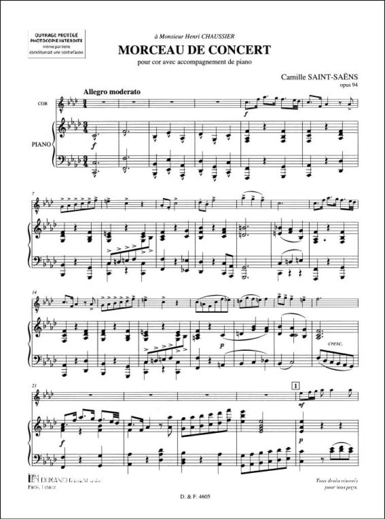 Saint-Saëns: Morceau de Concert, Op. 94