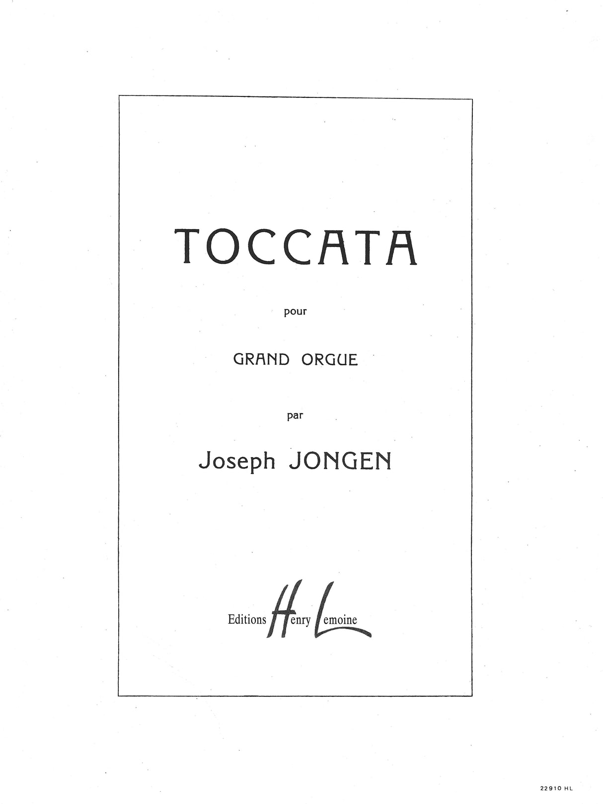 Jongen: Toccata, Op. 104