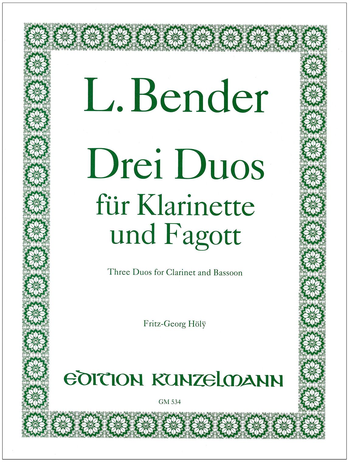 Bender: 3 Duos for Clarinet and Bassoon