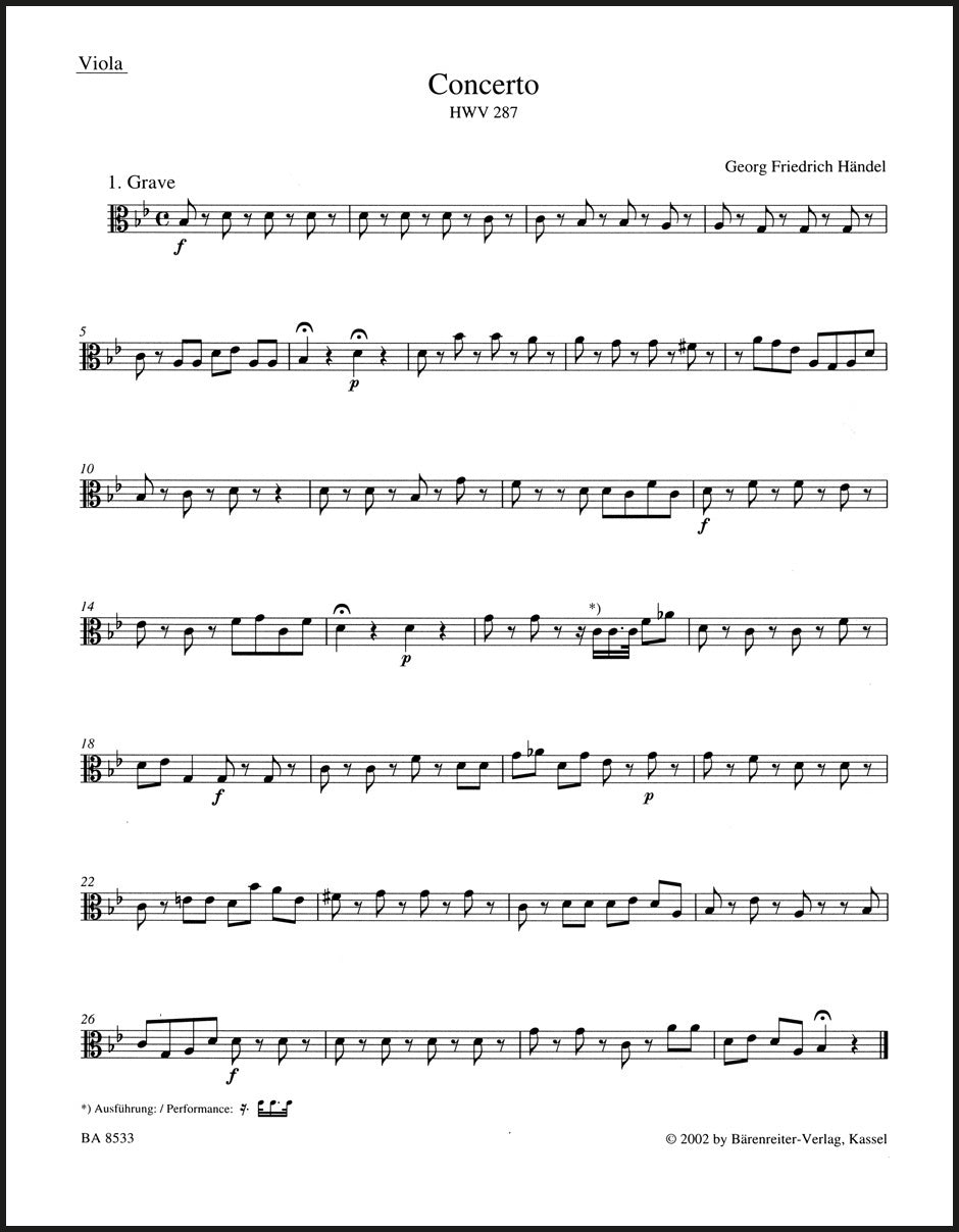 Handel: Concerto for Flute (or Oboe) in G Minor, HWV 287