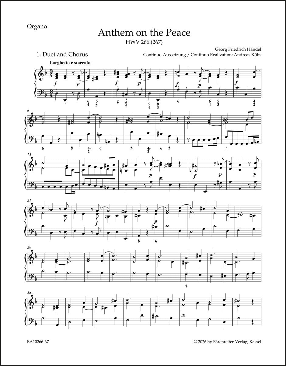 Handel: Anthem on the Peace, HWV 266 (267)