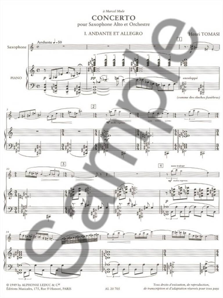 Tomasi: Alto Saxophone Concerto