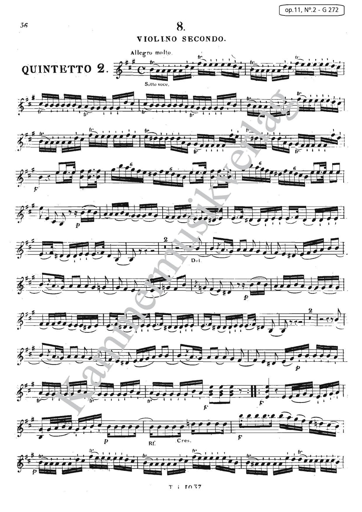 Boccherini: 6 String Quintets, G 271-276, Op. 11, Nos. 1-6