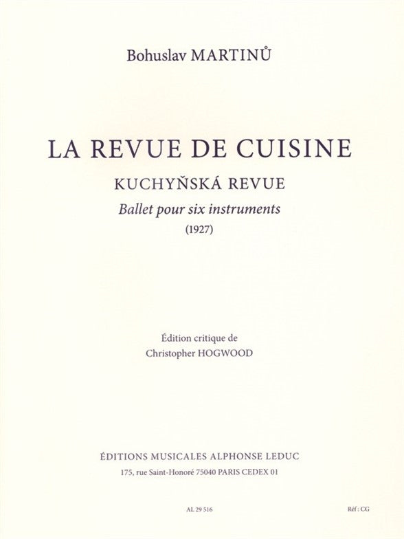 Martinů: La revue de cuisine, H 161
