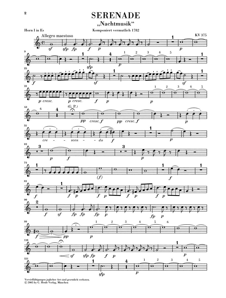 Mozart: Serenade in E-flat Major, K. 375 for Wind Octet