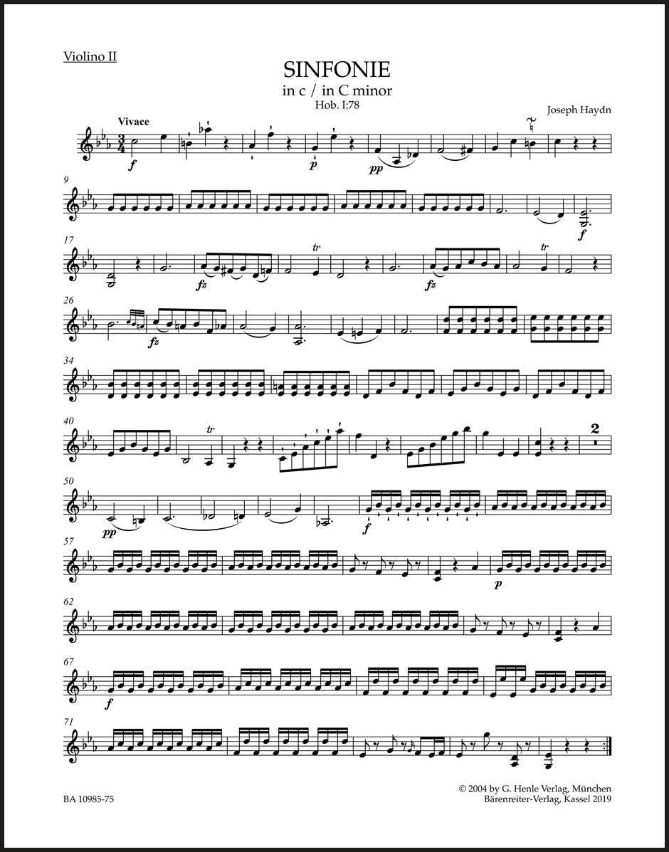 Haydn: Symphony in C Minor, Hob. I:78