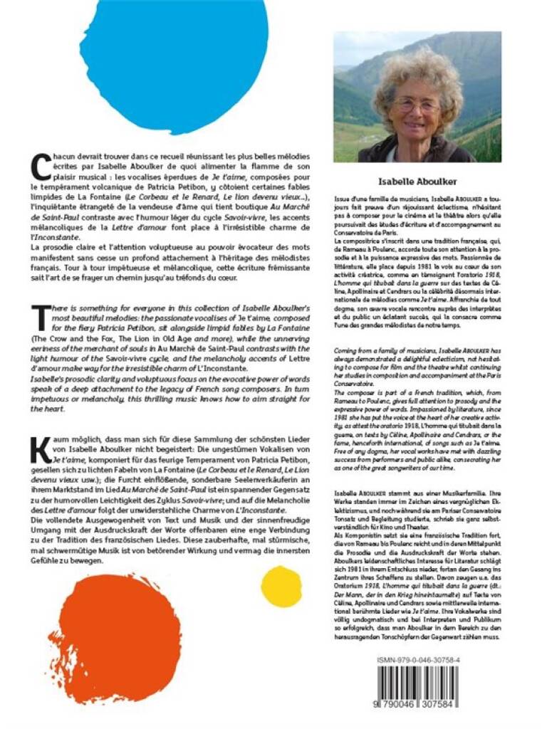 Aboulker: Mélodies pour voix et piano