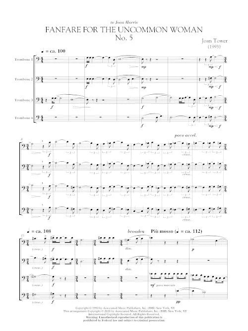 Tower: Fanfare for the Uncommon Woman No. 5 (Version for 4 Trombones)